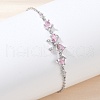 Brass Micro Pave Cubic Zirconia Link Bracelets BJEW-Z122-01P-3