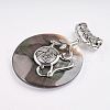 Shell Chinese Symbol Pendants SSHEL-E557-12P-2