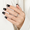 Simple Style 925 Sterling Silver Micro Pave Clear Cubic Zirconia Finger Rings WG5B003-03-2