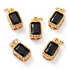 Real 18K Gold Plated Brass Inlaid Cubic Zirconia Charms ZIRC-L100-075G-07-1