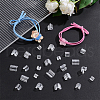  800Pcs 4 Style Transparent AS Plastic Base Buckle Hair Findings FIND-NB0004-37-5