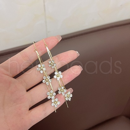 Alloy Rhinestone Dangle Earrings FS-WG75843-01-1