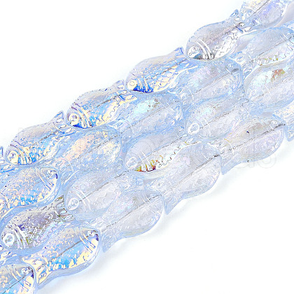 Transparency Electroplate Glass Beads Strands GLAA-T023-40A-02-1