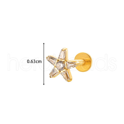 Titanium Alloy Micro Pave Cubic Zirconia Cartilage Earrings WGCFBAF-03-1