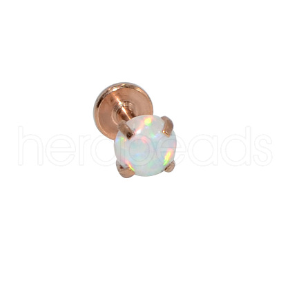 304 Stainless Steel White Synthetic Opal Internally Threaded Labrets For Women Men WGF4990-70-1