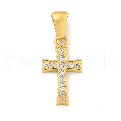 Ion Plating(IP) 304 Stainless Steel Cubic Zirconia Pendants STAS-C102-04C-G-1