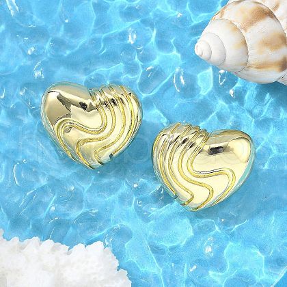 Brass Stud Earrings for Women EJEW-U035-09G-1