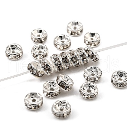 Brass Rhinestone Spacer Beads RB-A014-Z5mm-01S-NF-1