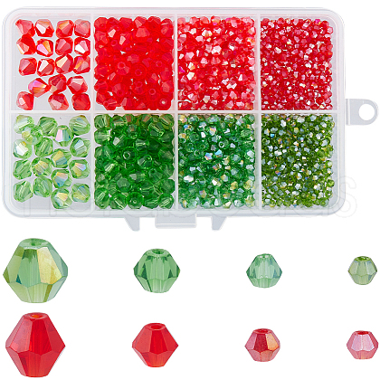 SUNNYCLUE Christmas Theme Mixed Styles Electroplate Glass Beads EGLA-SC0001-35-1