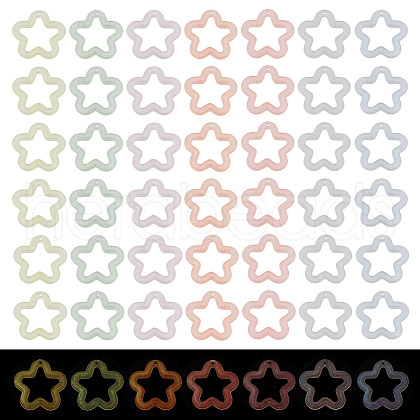   112Pcs 7 Colors Transparent Luminous Acrylic Pendants TACR-PH0001-55-1