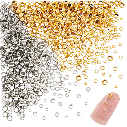 Unicraftale 800Pcs 8 Colors Brass Crimp Beads FIND-UN0004-36-1