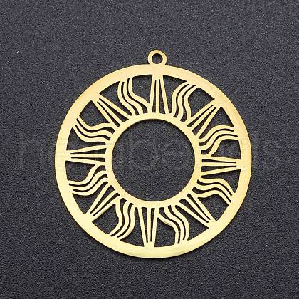 201 Stainless Steel Solar Eclipse Pendants STAS-S105-LA231-1