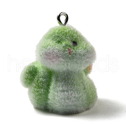 Flocky Resin Pendants RESI-E059-04E-1