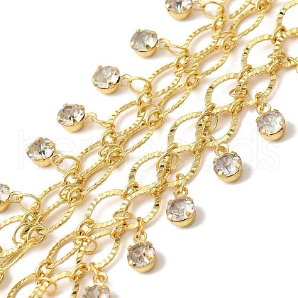 2-Row Brass Textured Oval Link Chains CHC-L053-01G-02-1