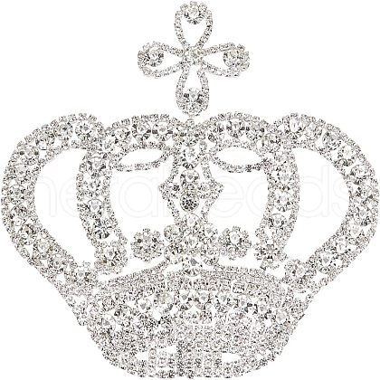 Crown Glass Rhinestone Patches DIY-WH0260-81A-1