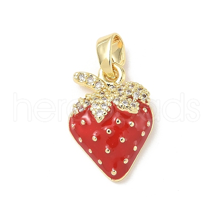 Brass Micro Pave Cubic Zirconia Pendants KK-C104-03G-1