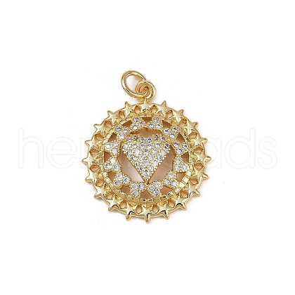 Brass Micro Pave Cubic Zirconia Pendants KK-S528-19G-1