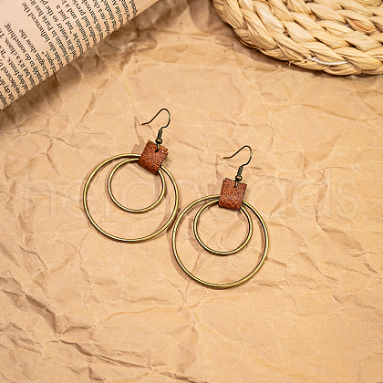 Ring Bohemian Style Zinc Alloy Dangle Earrings FS-WG9CCFB-03-1