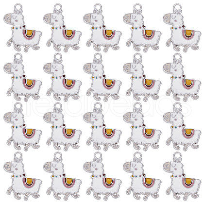 SUNNYCLUE 20Pcs Rack Plating Alloy Enamel Pendants ENAM-SC0003-19-1