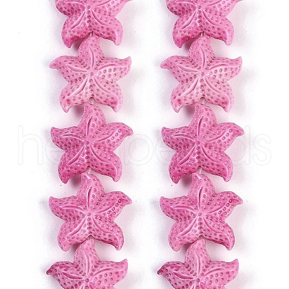 Synthetic Coral Dyed Carved Beads Strands CORA-K009-06C-01-1