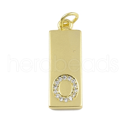 Brass Micro Pave Clear Cubic Zirconia Pendants KK-P266-06G-O-1