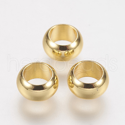 Brass European Beads KK-F730-02G-1