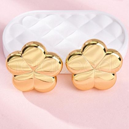 Flower 304 Stainless Steel Stud Earrings for Women EJEW-A125-73G-1