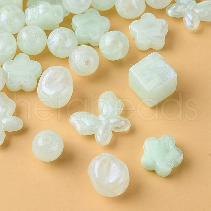 Opaque Acrylic Beads OACR-YW0001-73A-1