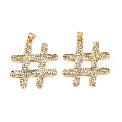 Brass Micro Pave Cubic Zirconia Pendants KK-S526-21G-D-1