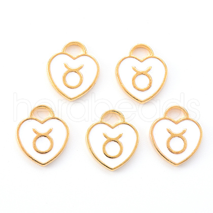 Light Gold Plated Alloy Enamel Pendants ENAM-R136-30-01-1