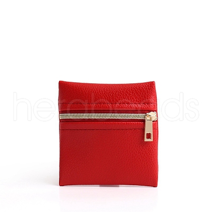 Square PU Leather Jewelry Gift Zipper Bags PW-WGB98FA-03-1