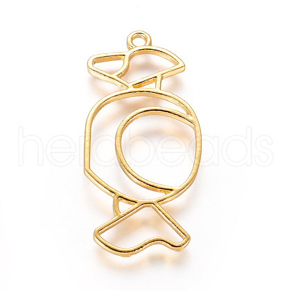 Zinc Alloy Open Back Bezel Pendants PALLOY-E564-07G-1