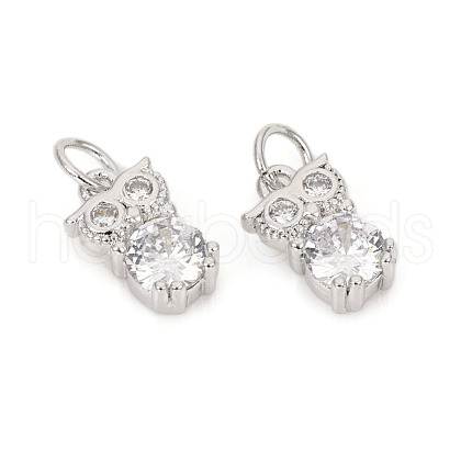 Brass Micro Pave Cubic Zirconia Charms ZIRC-L096-13P-1