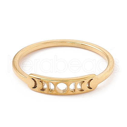 201 Stainless Steel Moon Phase Finger Ring for Women RJEW-A006-04G-1-1