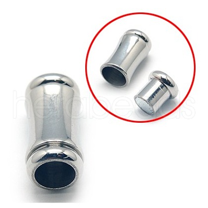 Tarnish Resistant 304 Stainless Steel Magnetic Clasps with Glue-in Ends STAS-E006-15-1