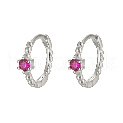 Vintage Elegant 925 Silver Cubic Zirconia Hoop Earrings AU2910-10-1