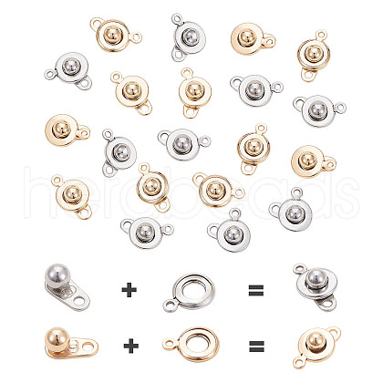 304 Stainless Steel Snap Clasps STAS-PH0019-43-1