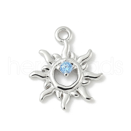 Brass Micro Pave Cubic Zirconia Charms KK-M326-20C-P-1