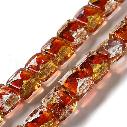 Handmade Gold Foil and Silver Foil Lampwork Beads FOIL-C001-01C-02-1