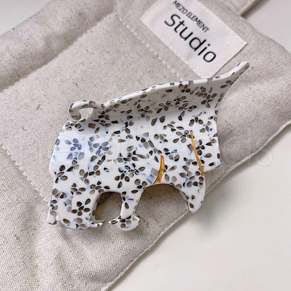 Leopard Cellulose Acetate(Resin) Claw Hair Clips PW-WGC37EA-03-1