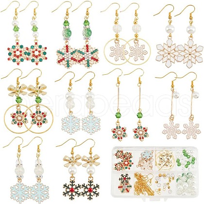 SUNNYCLUE DIY Christmas Snowflake Earring Making Kit DIY-SC0022-84-1