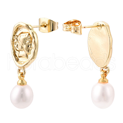 Natural Pearl Dangle Stud Earrings PEAR-N020-06M-1