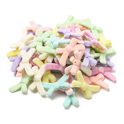 Flocky Acrylic Beads OACR-E020-04-1