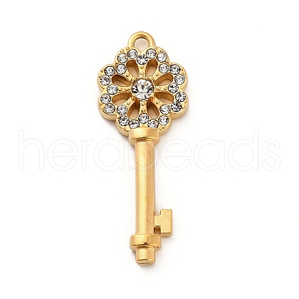 304 Stainless Steel Rhinestone Pendants STAS-P385-03D-G-1