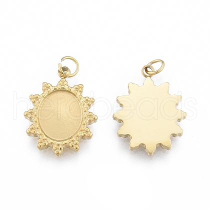 Ion Plating(IP) 304 Stainless Steel Pendant Cabochon Settings X-STAS-N097-259-1