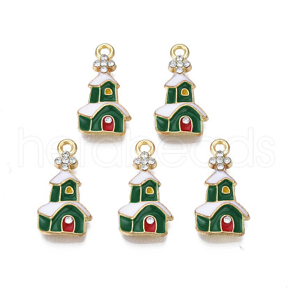 Rack Plating Alloy Enamel Pendants ENAM-N055-147B-1