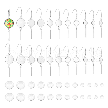 Unicraftale DIY Blank Dome Dangle Earring Making Kit DIY-UN0005-65-1