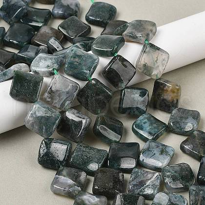 Natural Moss Agate Beads Strands G-L239-16-1