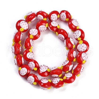 Handmade Lampwork Bumpy Beads Strands LAMP-Q002-02C-1