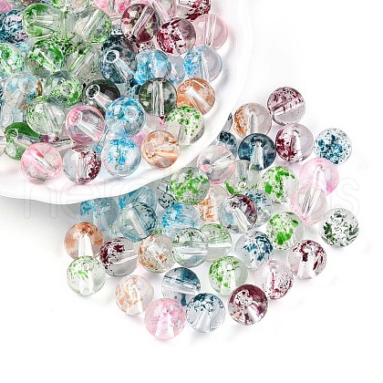 Baking Painted Transparent Glass Beads DGLA-R053-10mm-M-1